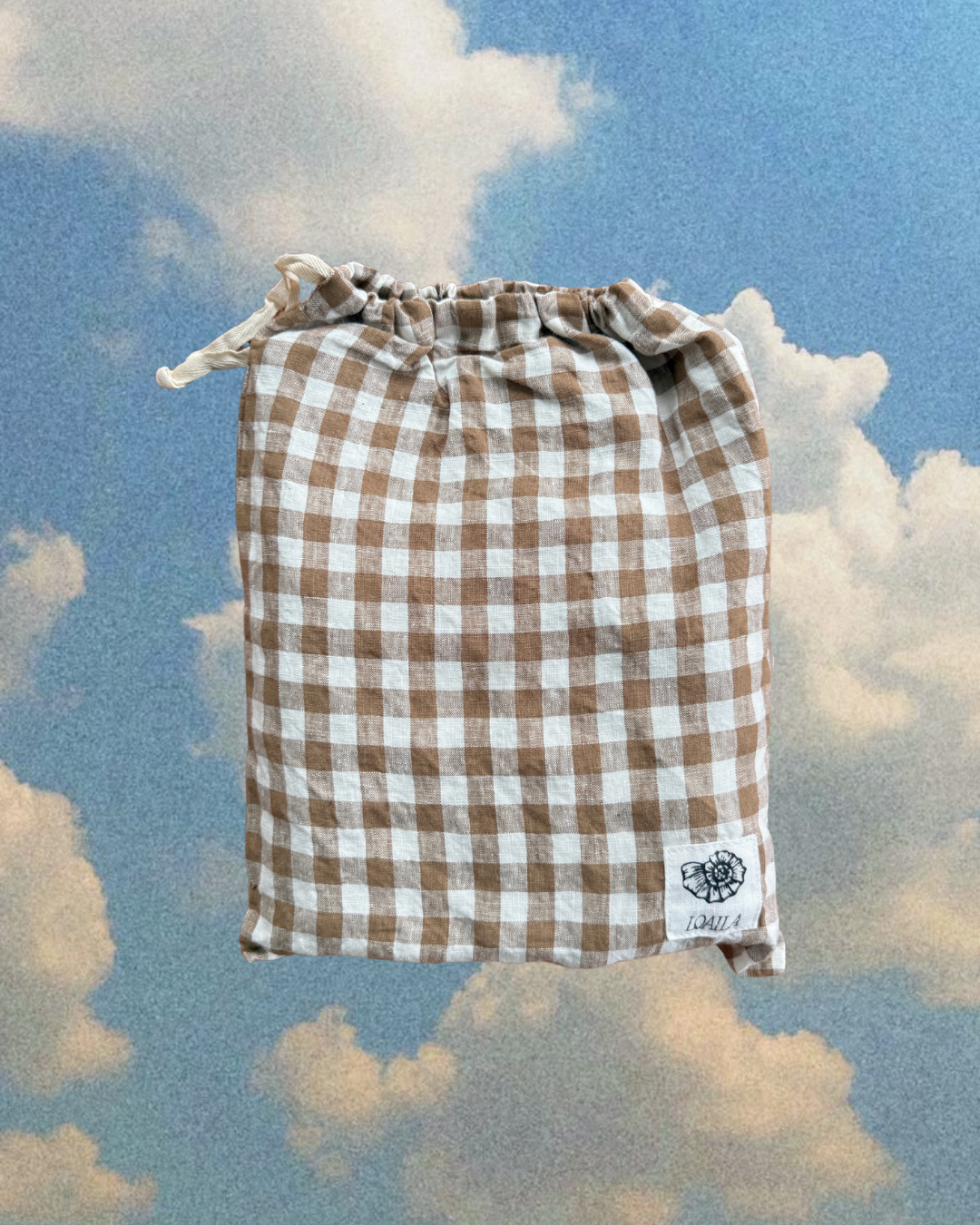Pure Linen CARAVAN BUNK Fitted Sheet | Coco Gingham