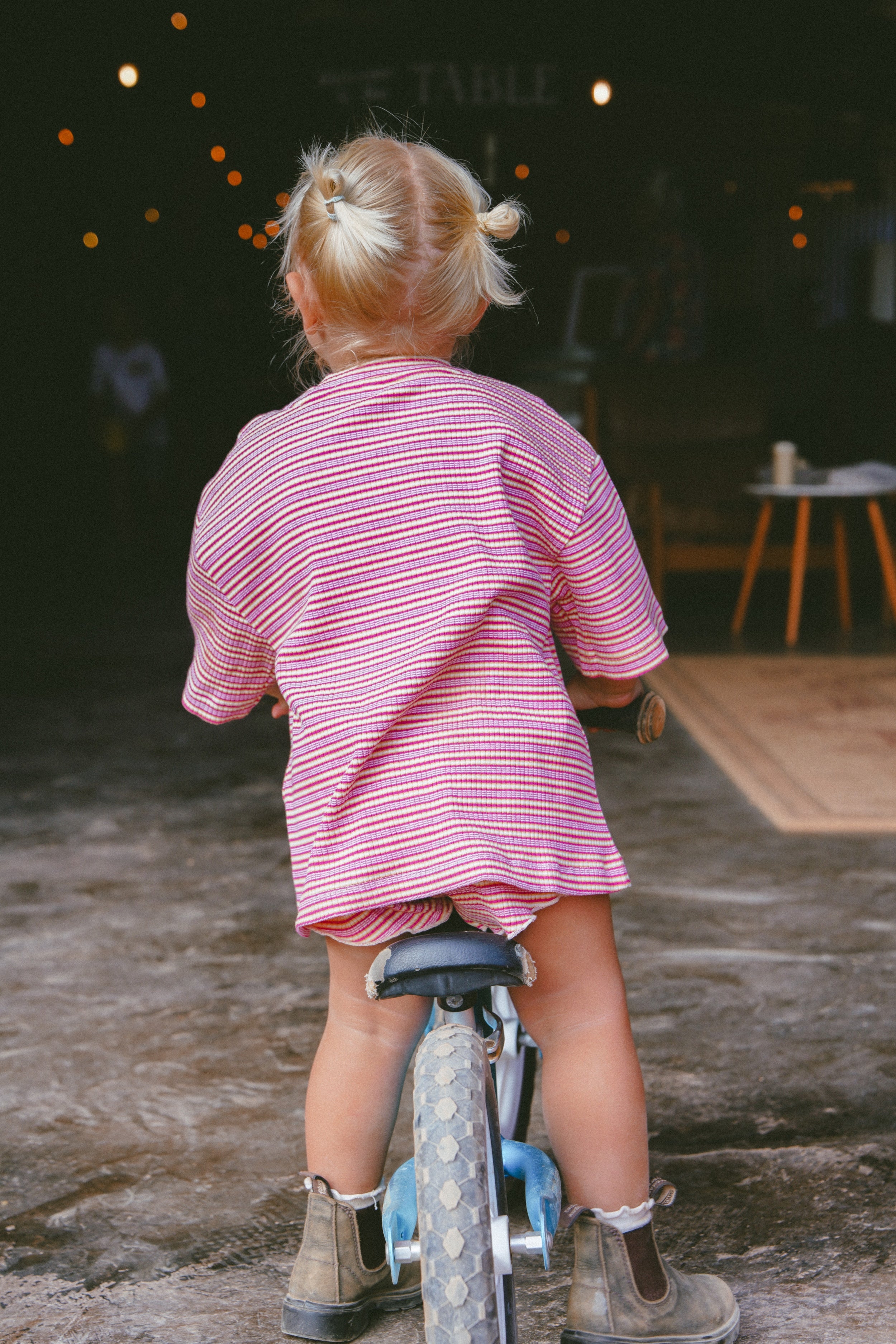 Basics Rib Set - Raspberry stripe