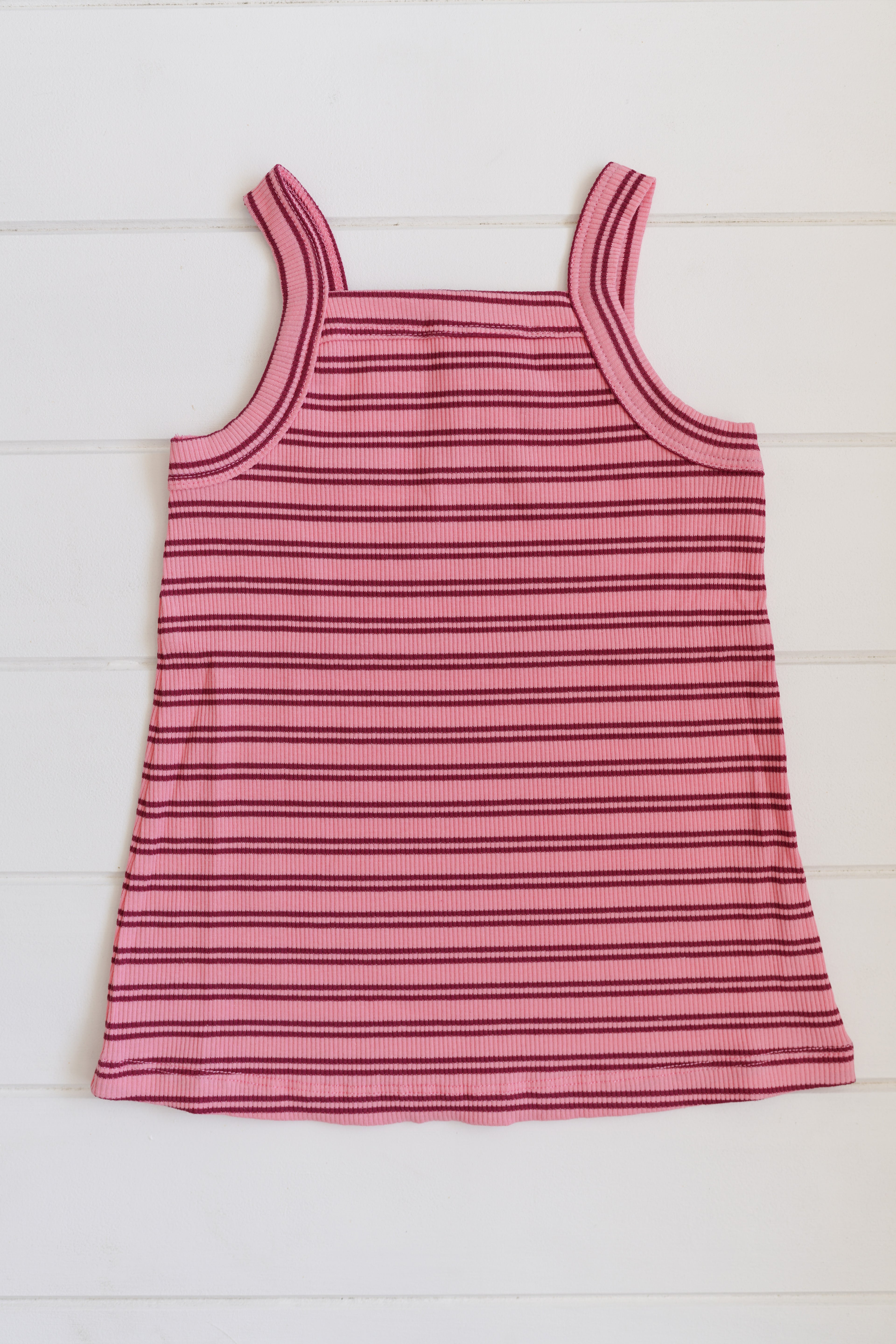 Bobbi Rib Dress - Pink and Red stripe