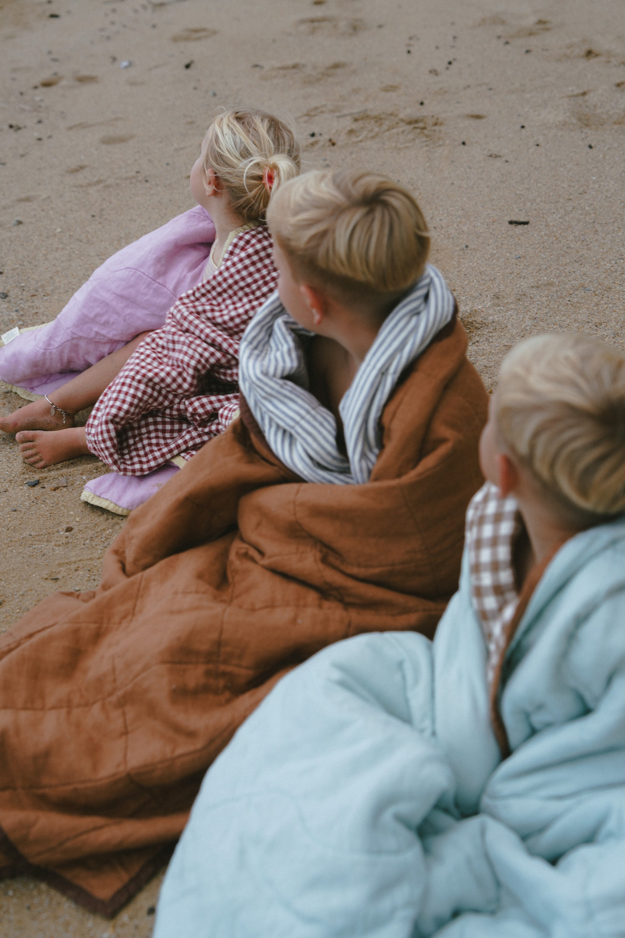 Pure Linen CARAVAN BUNK Quilt | Cobalt and Toffee