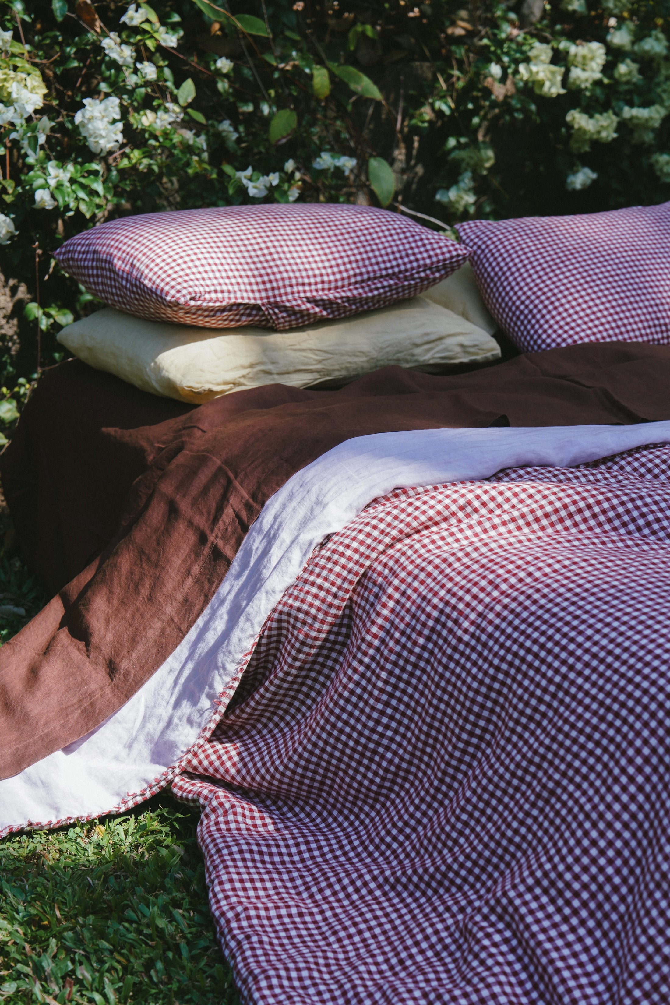 Pure Linen Quilt Cover | Mulberry and Orchid