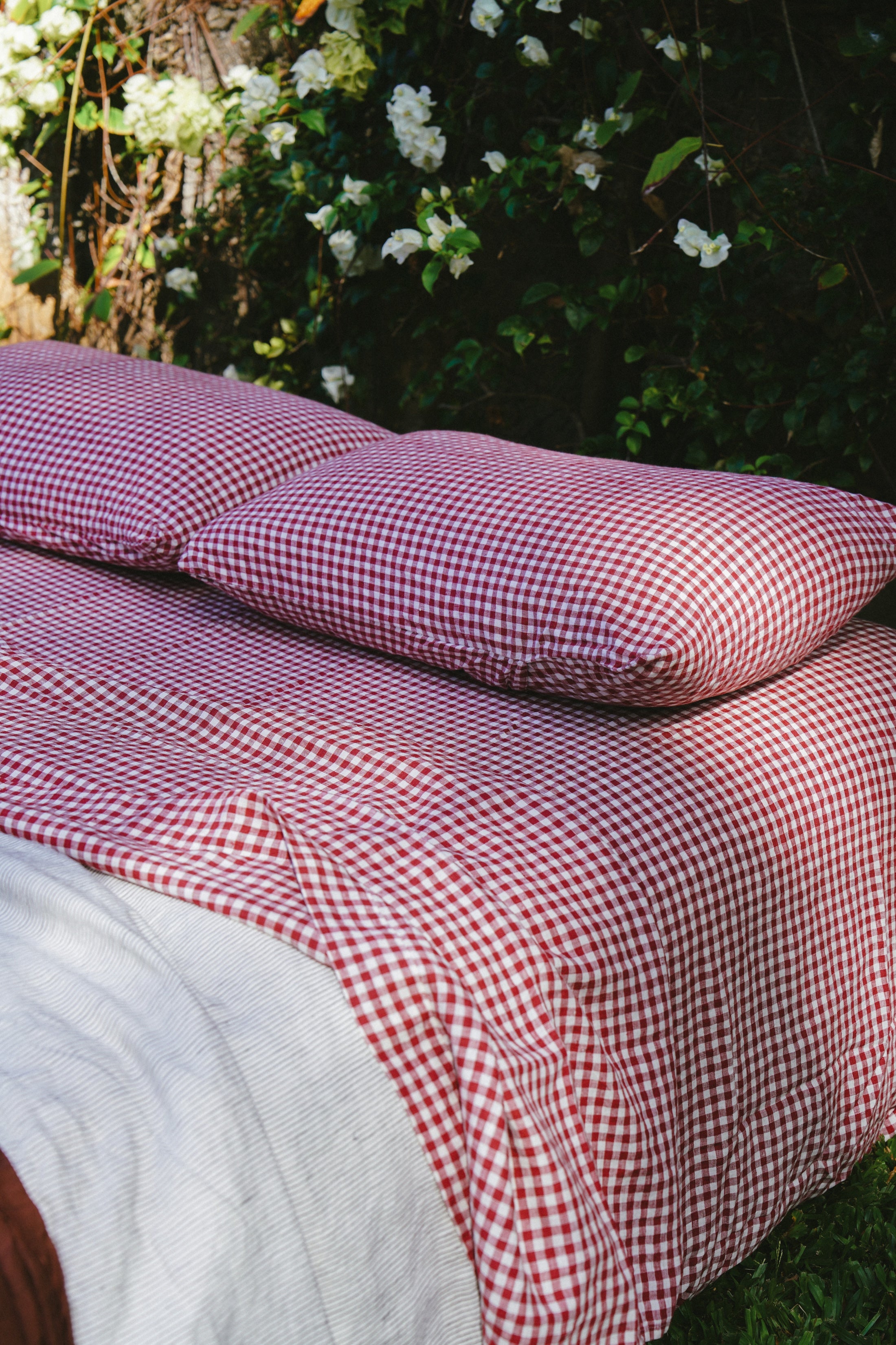 Pure Linen Adult Sheet Sets | Mulberry Gingham