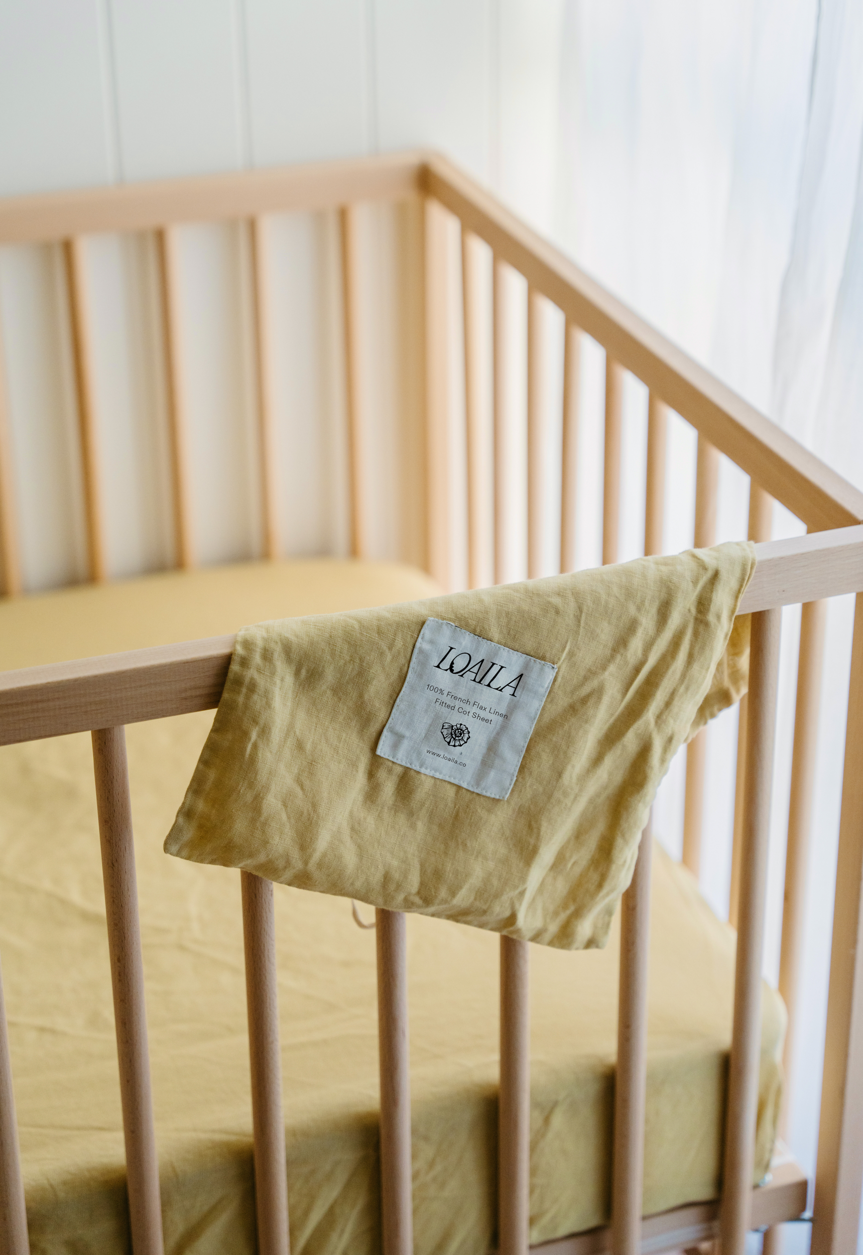 Honeydew Linen Cot Sheet