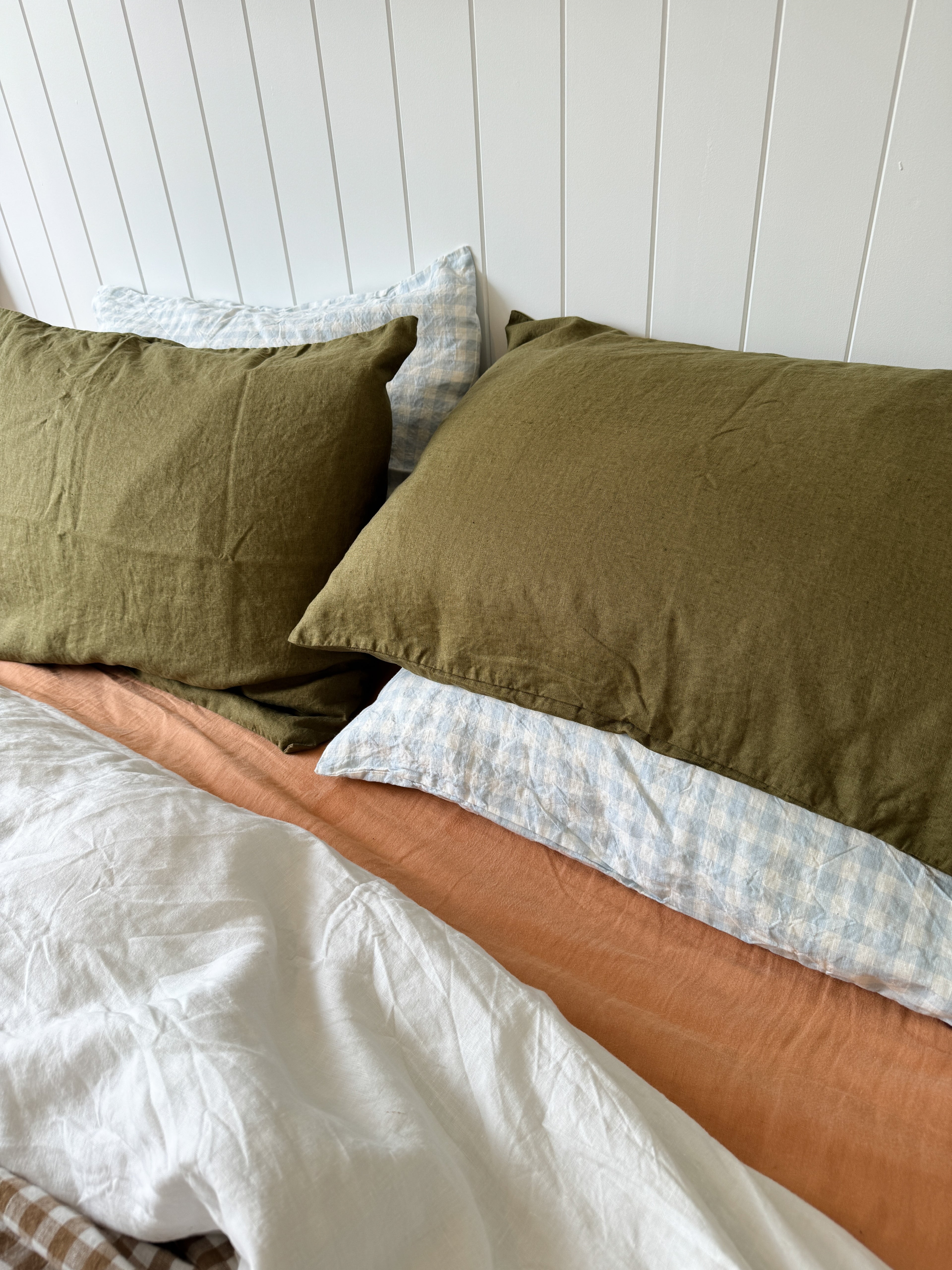 Olive Linen Pillow Slip