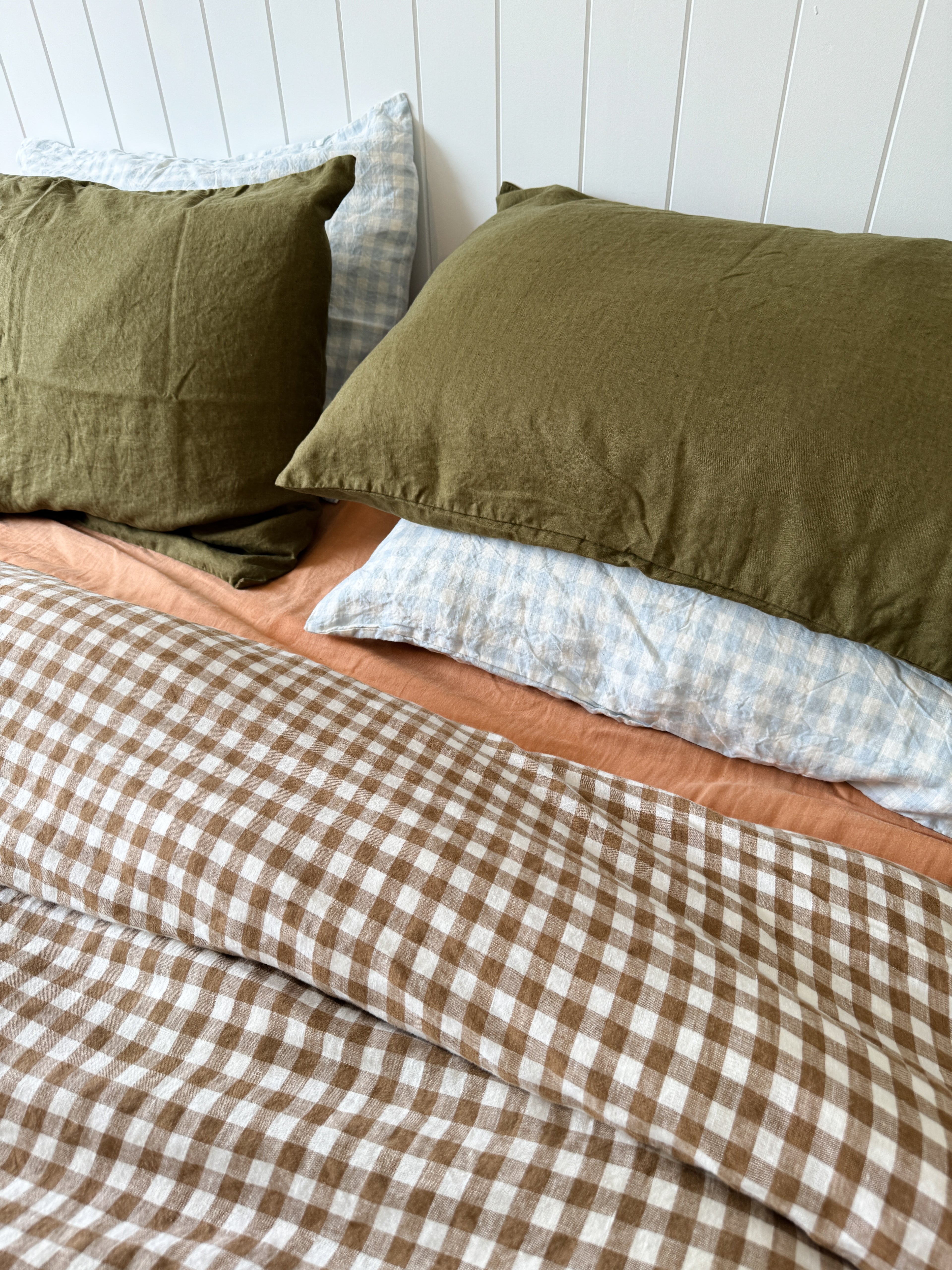 Olive Linen Pillow Slip