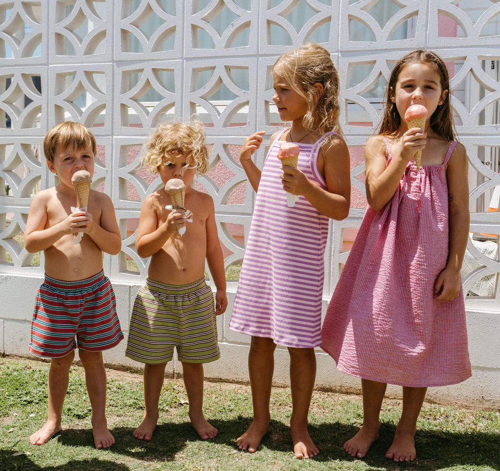 Zulu Dress - Berry stripe