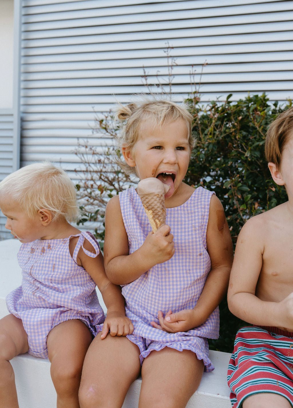 Daisy Set - Lilac gingham stripe