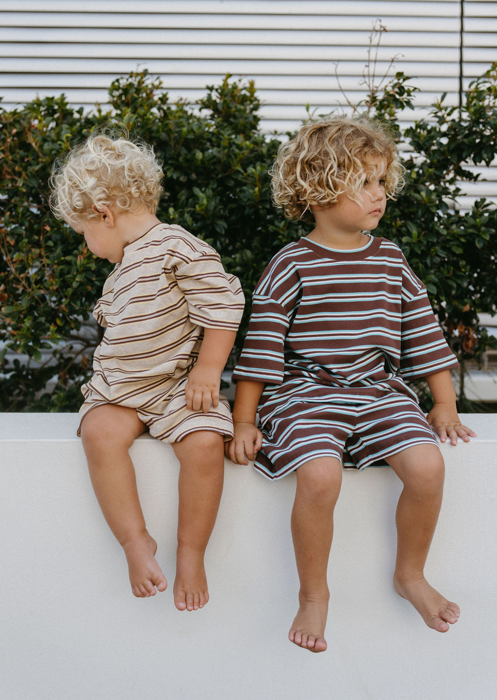 Basics Rib Set - Midnight tide stripe