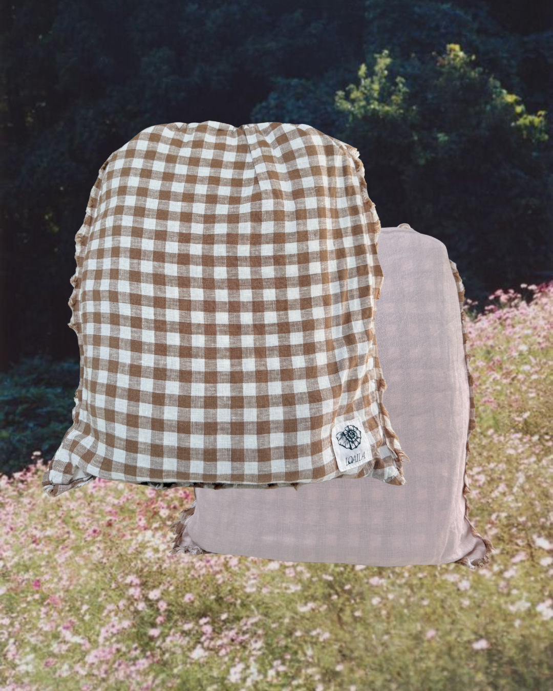 Pure Linen Quilt Cover | Coco Gingham and Apricot