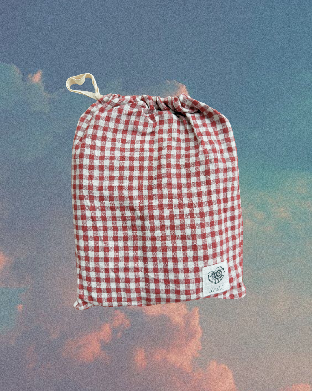 Pure Linen CARAVAN BUNK Fitted Sheet | Mulberry Gingham