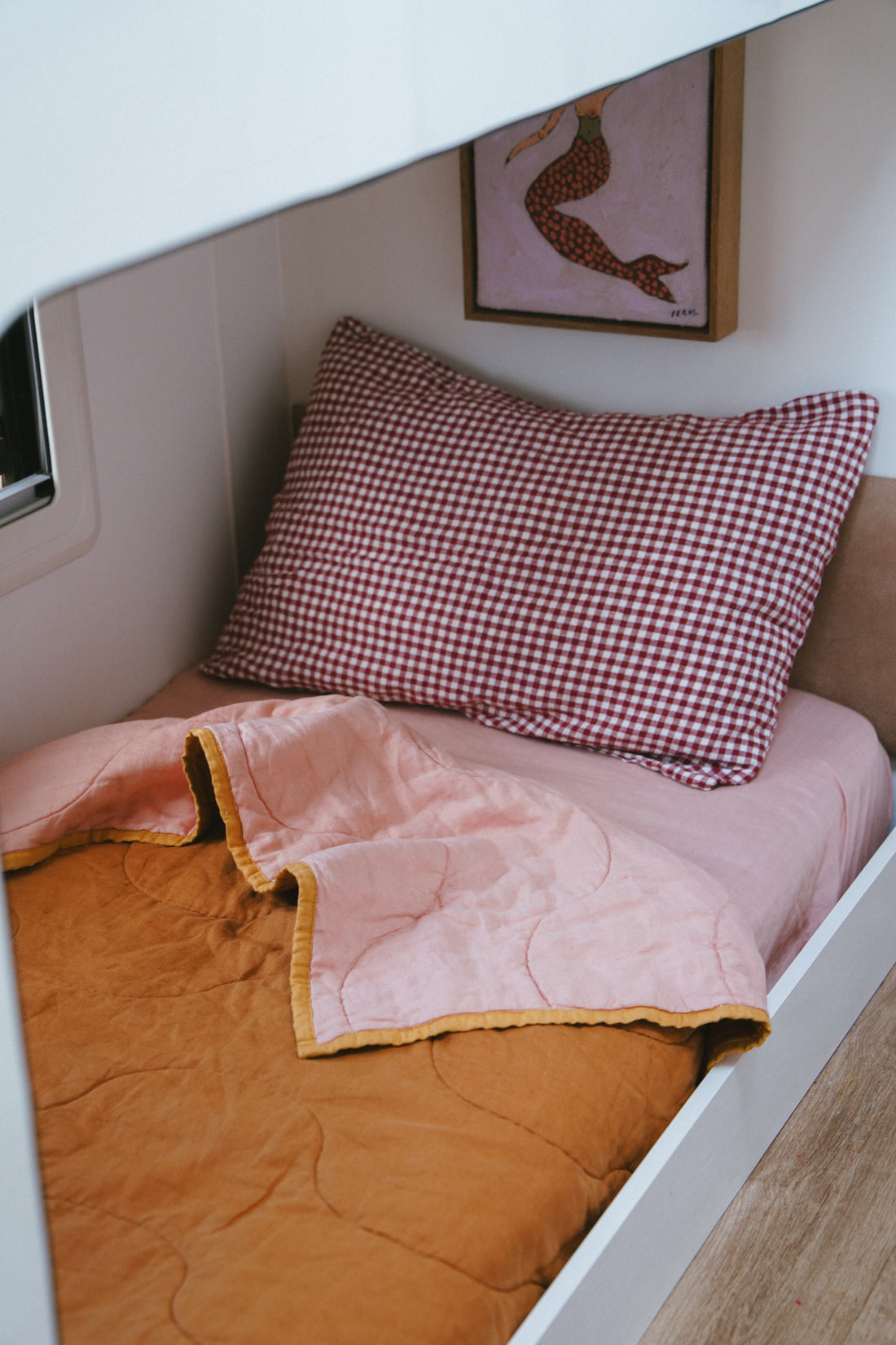 Pure Linen CARAVAN BUNK Quilt | Musk and Clay