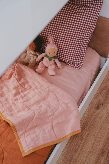 Pure Linen CARAVAN BUNK Quilt | Musk and Clay