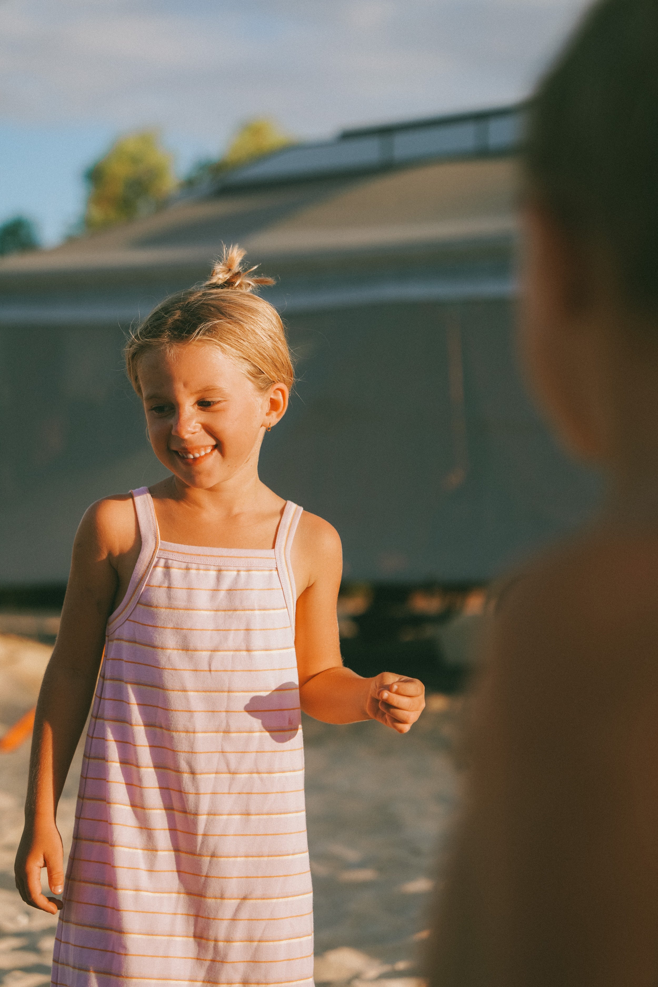 Bobbi Rib Dress - Twilight stripe