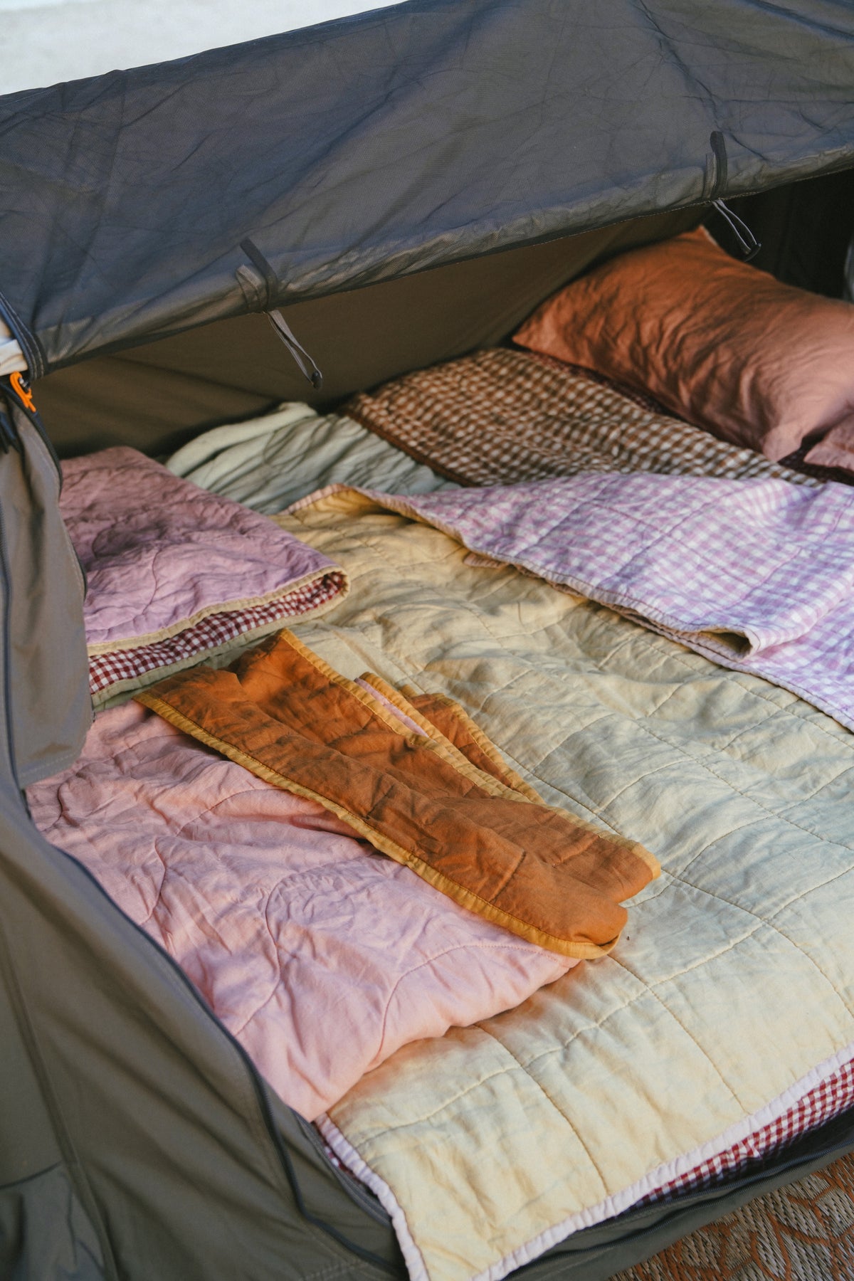 Pure Linen CARAVAN BUNK Quilt | Musk and Clay