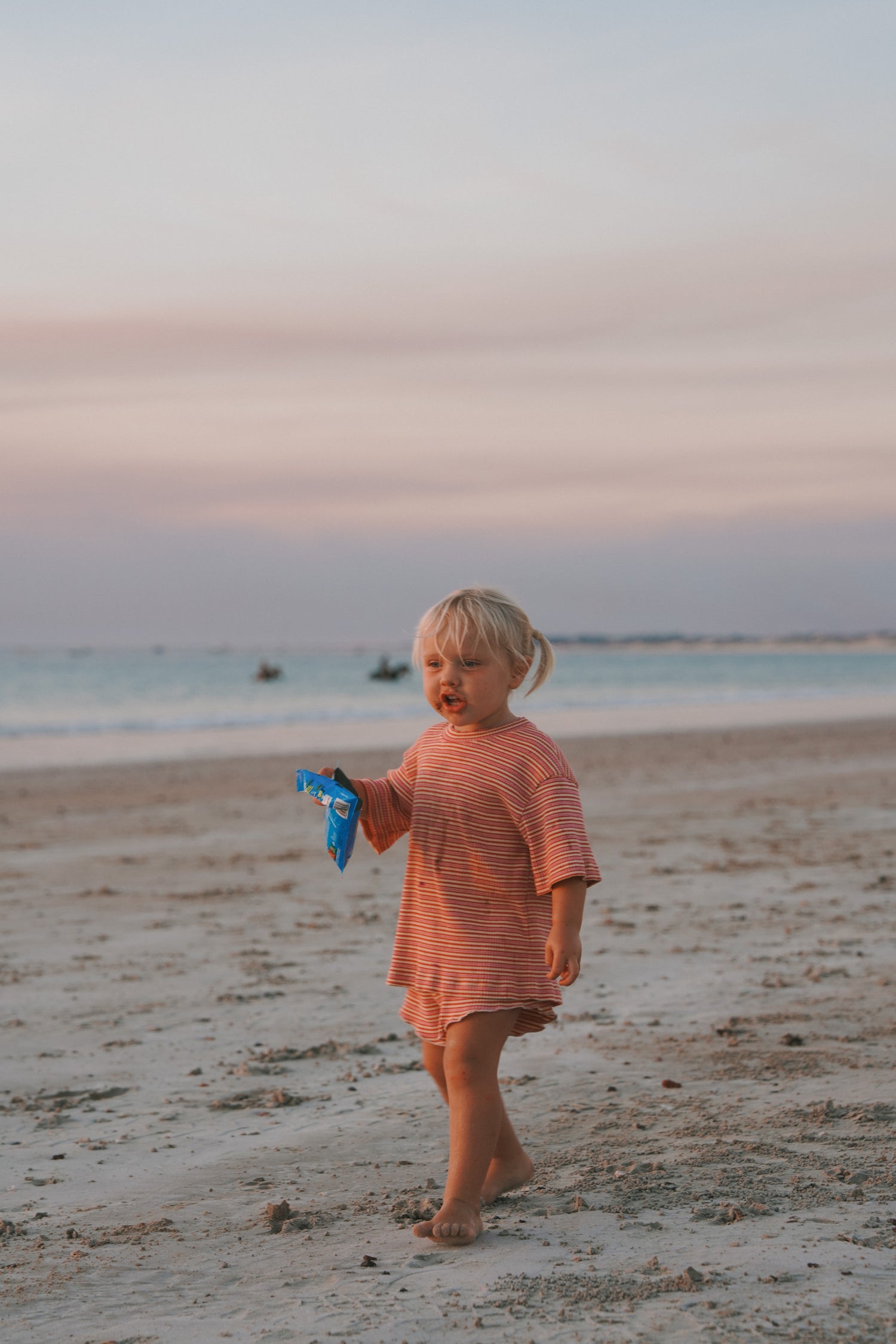 Basics Rib Set - Raspberry stripe