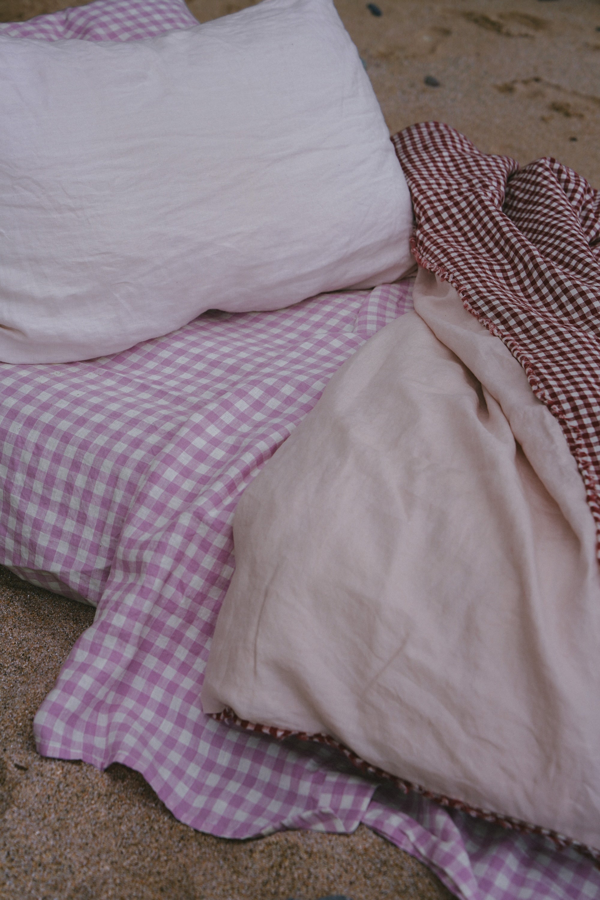Pure Linen Children Sheet Sets | Lilac Gingham