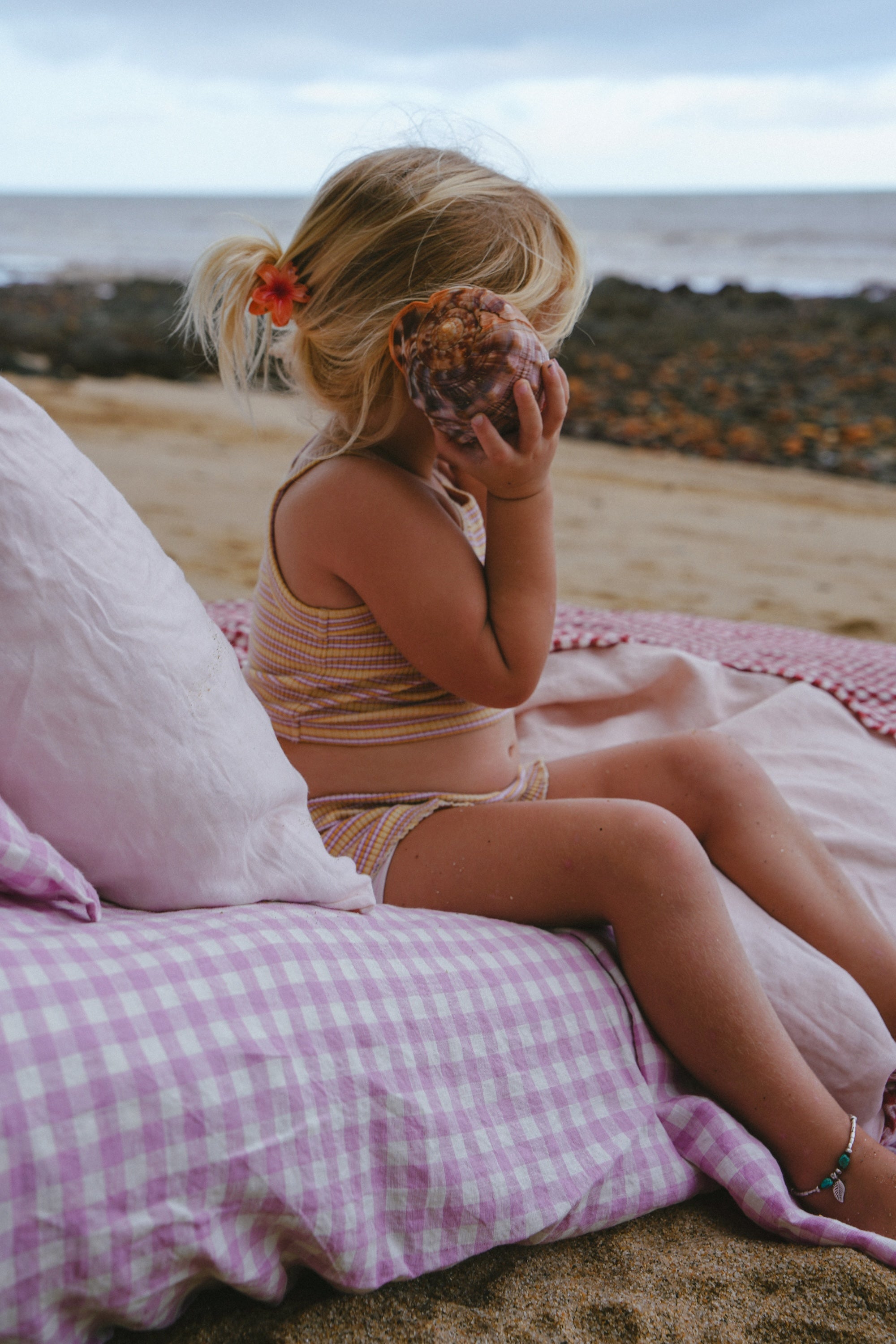 Pure Linen Children Sheet Sets | Lilac Gingham