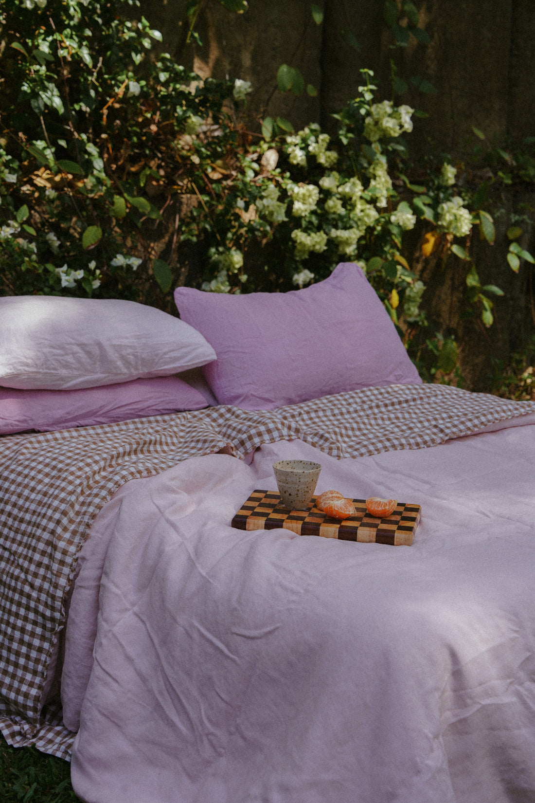 Pure Linen Quilt Cover | Coco Gingham and Apricot