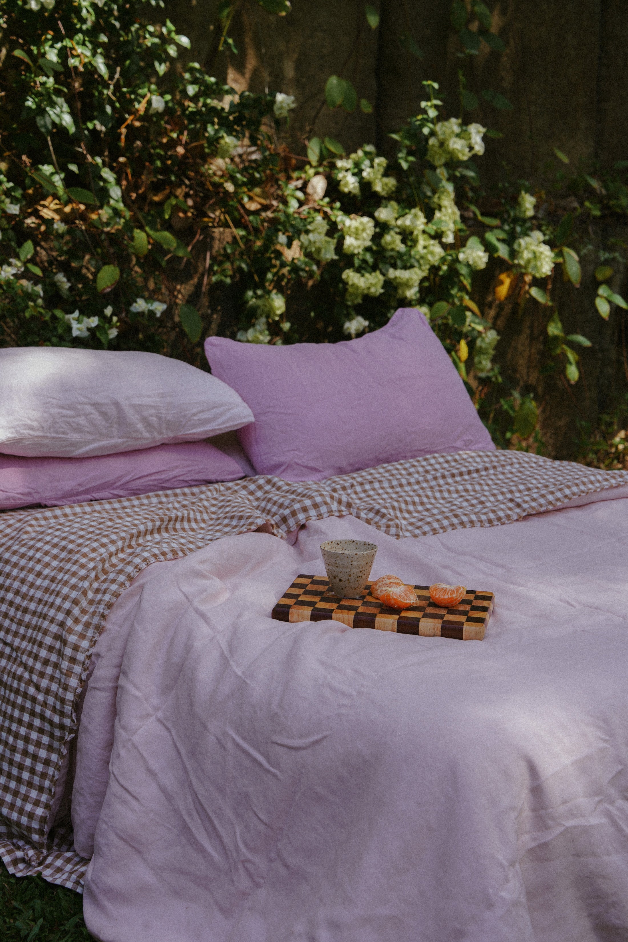 Pure Linen Quilt Cover | Coco Gingham and Apricot