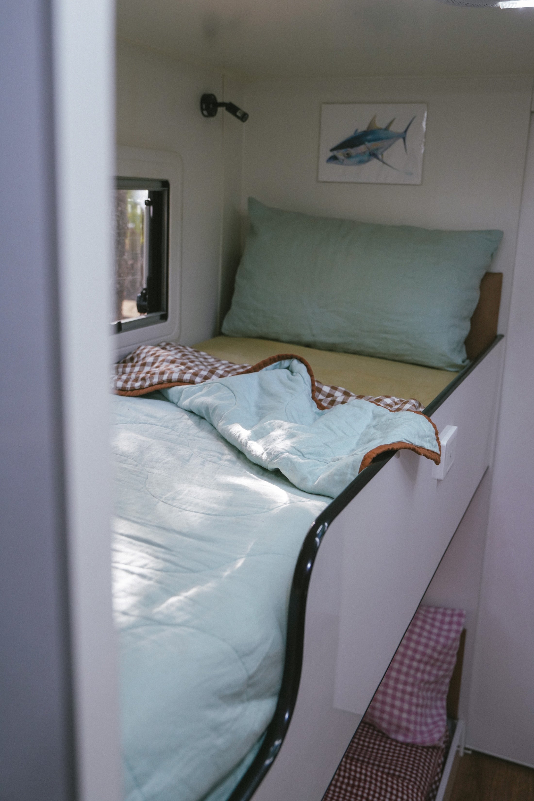 Pure Linen CARAVAN BUNK Quilt | Coco Gingham and Seamist
