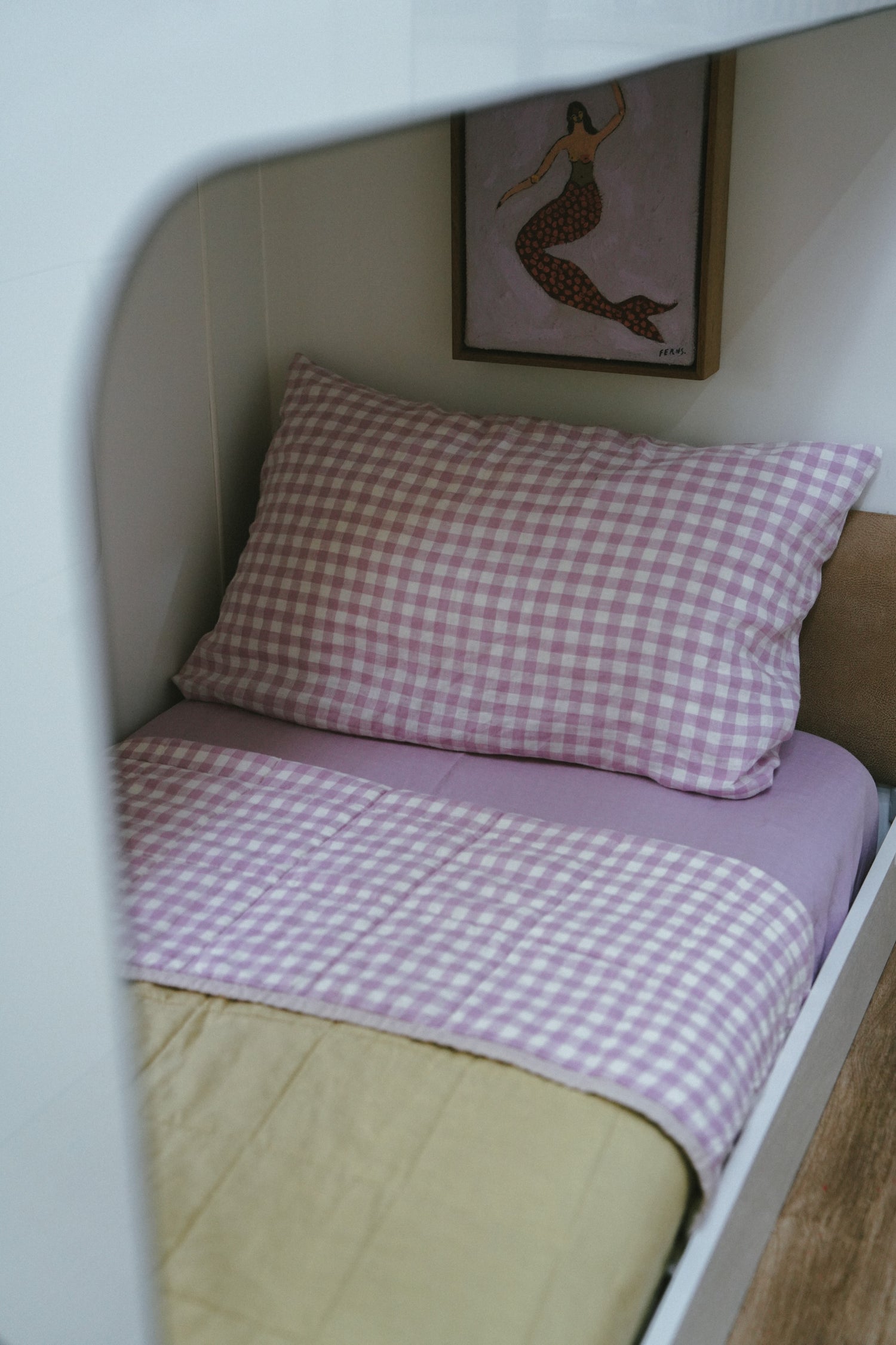 Pure Linen CARAVAN BUNK Fitted Sheet | Lilac