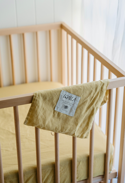 Honeydew Linen Cot Sheet