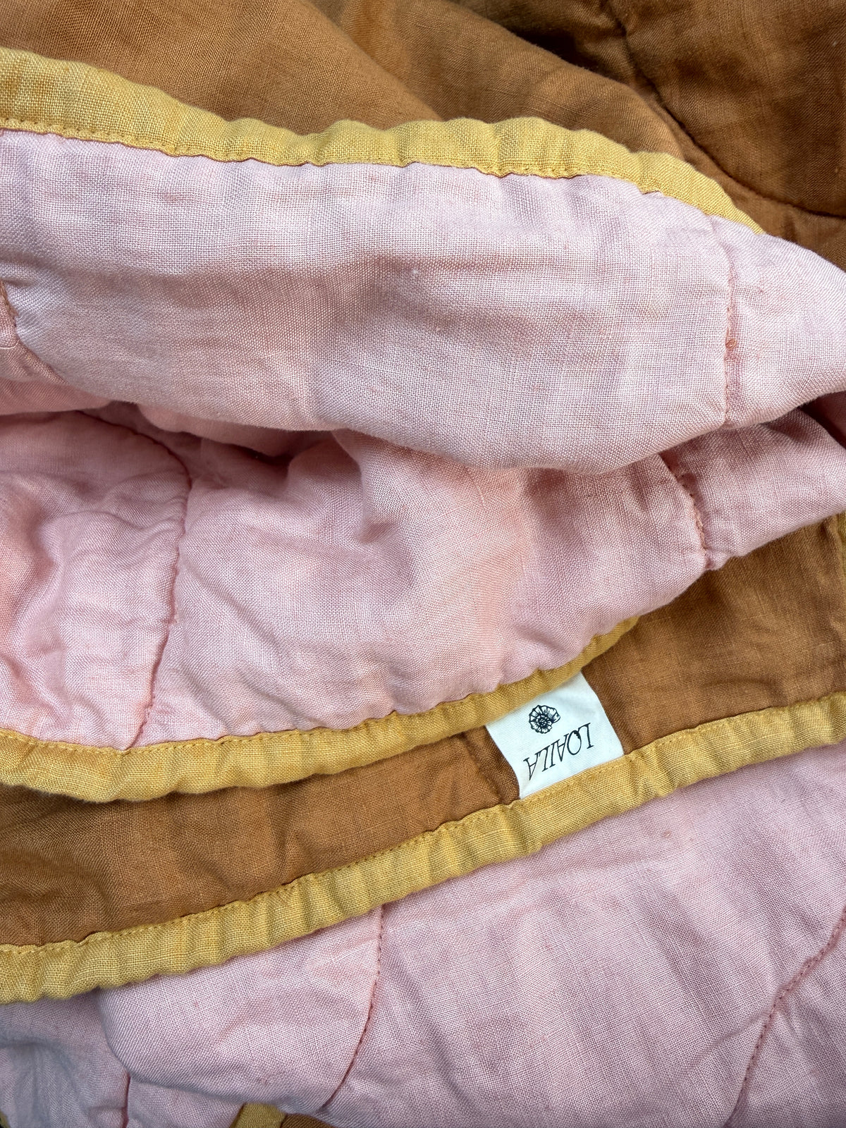 Pure Linen CARAVAN BUNK Quilt | Musk and Clay