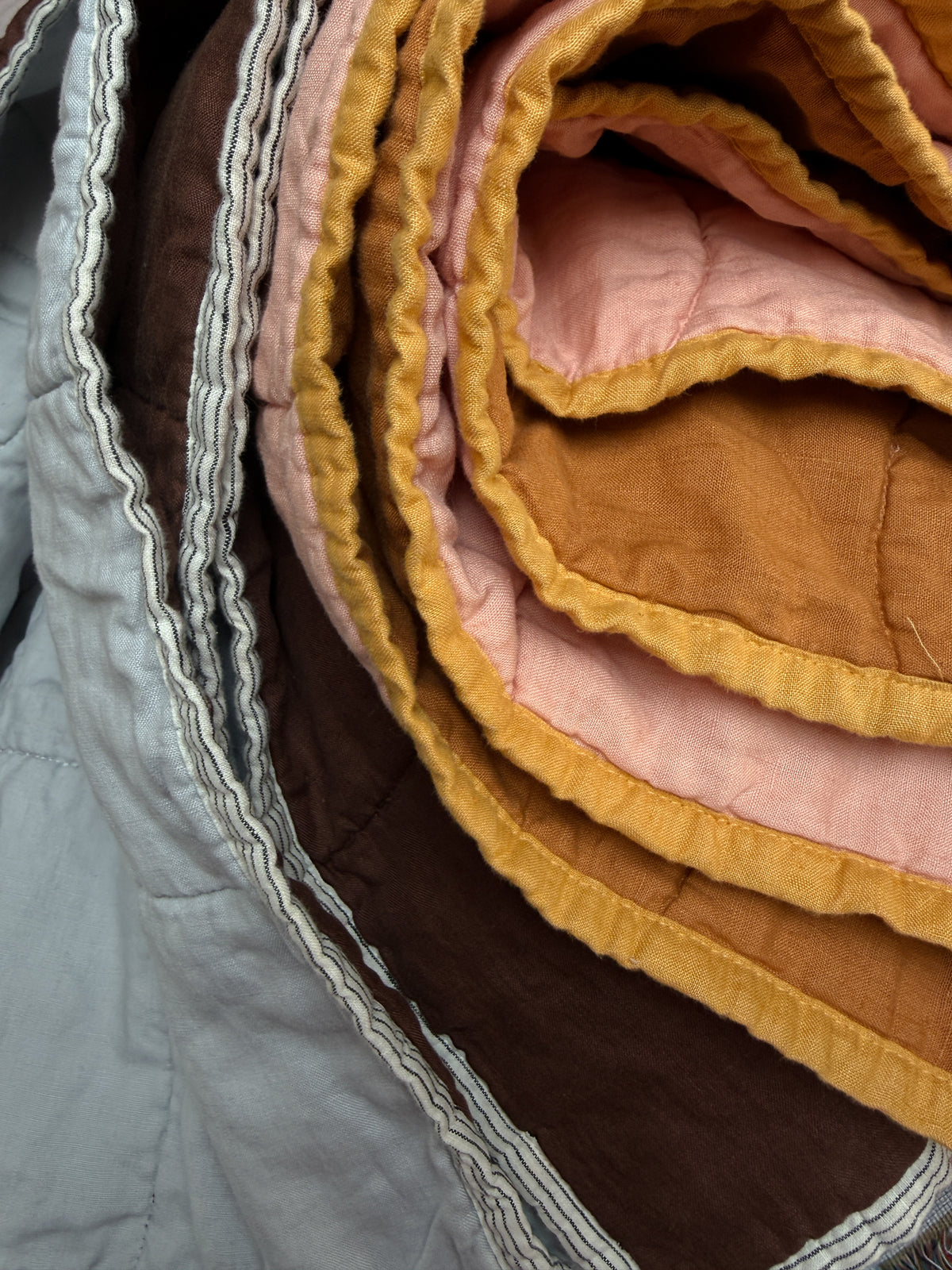 Pure Linen CARAVAN BUNK Quilt | Musk and Clay