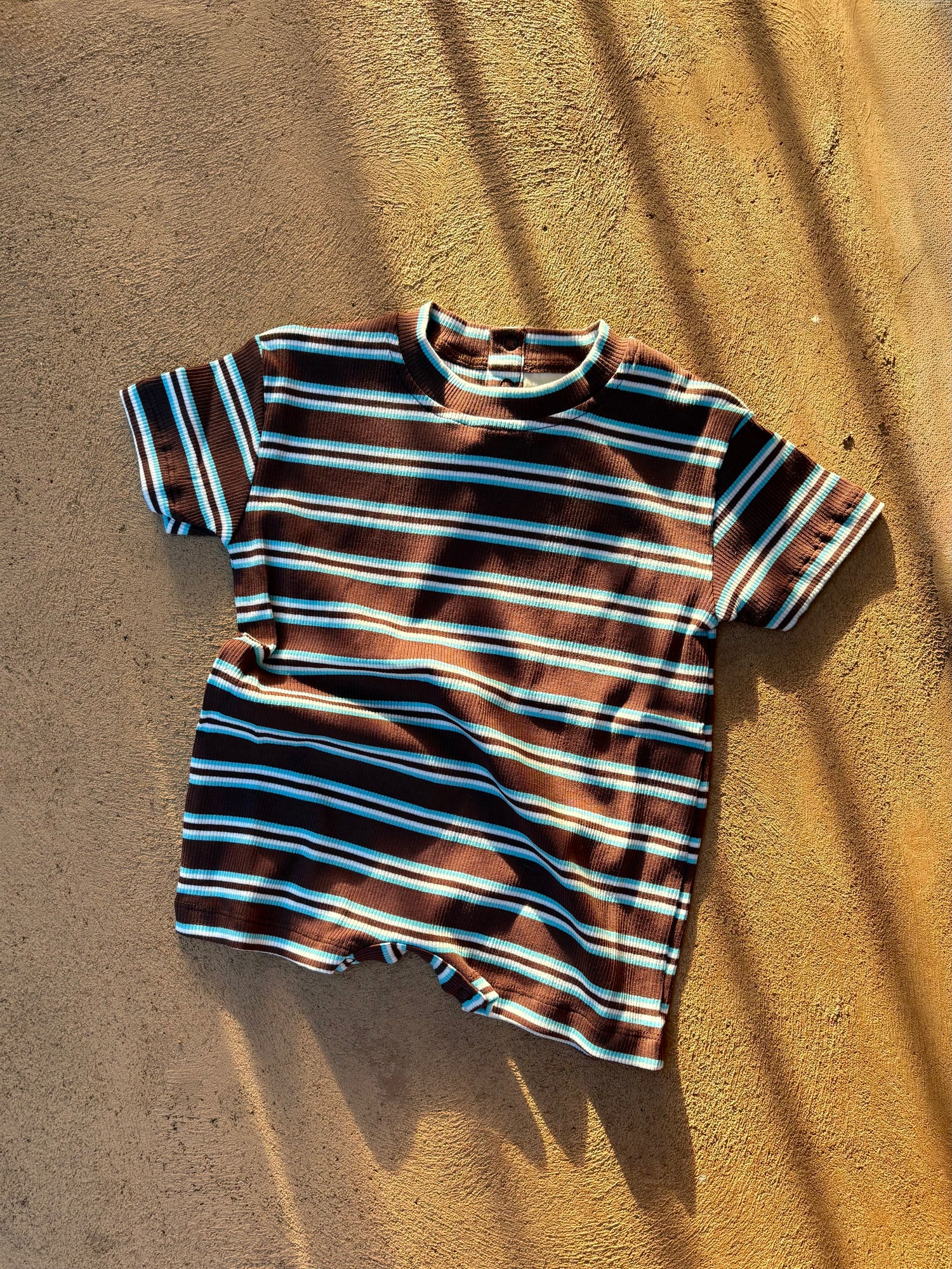 Rib Romper - Midnight tide stripe