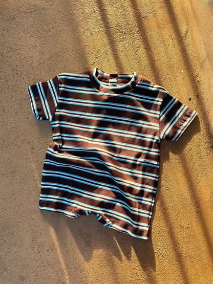 Rib Romper - Midnight tide stripe