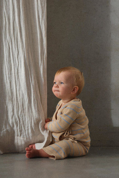 Essential Wrap Cardigan - blue stripe
