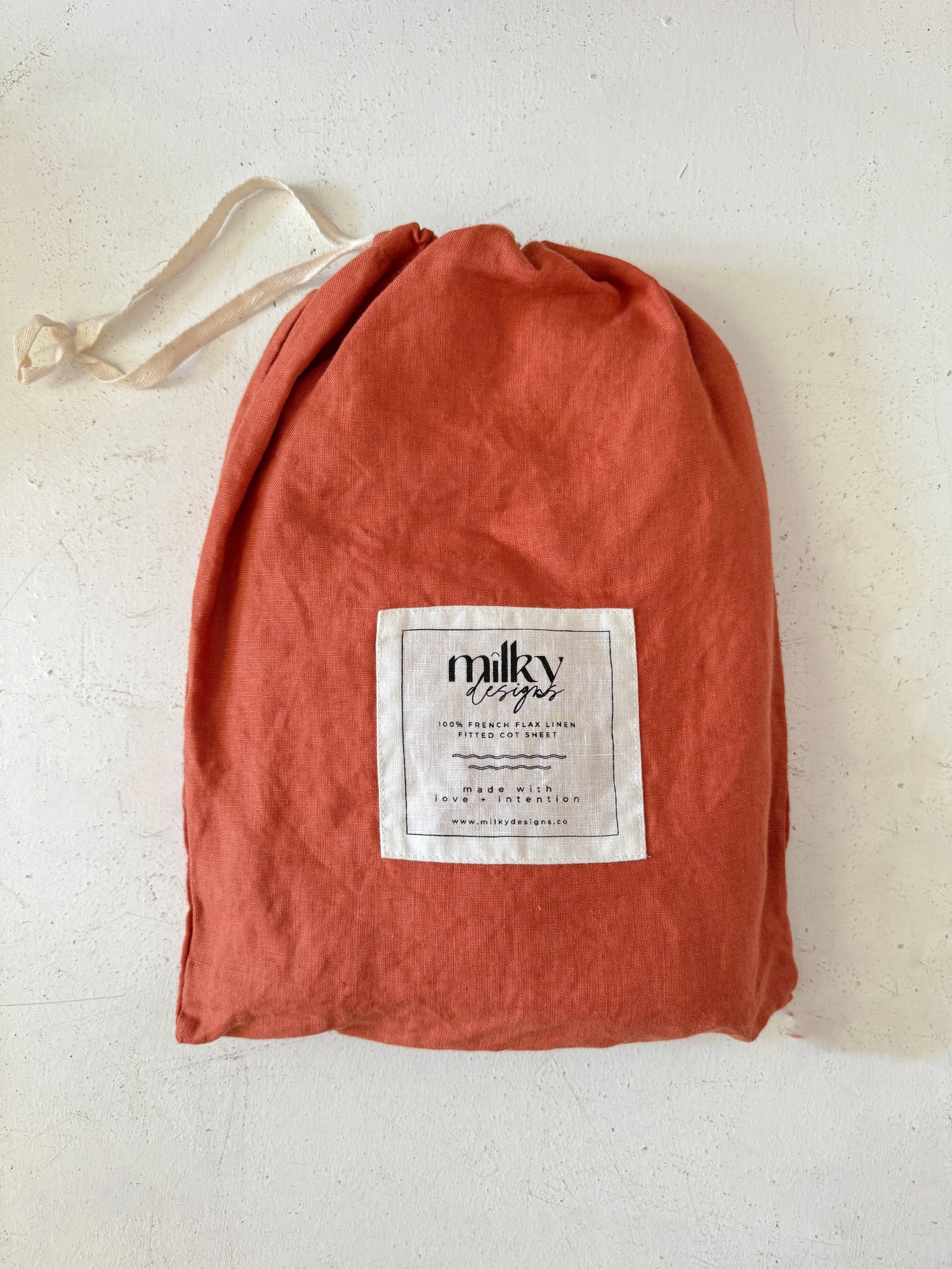 Burnt Ochre Linen Bassinet Sheet