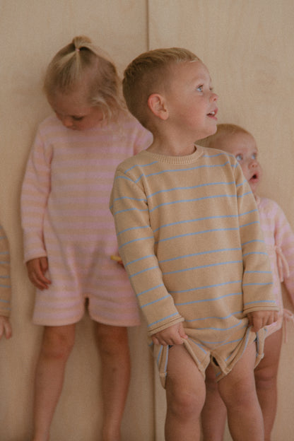 Staple Romper - blue stripe