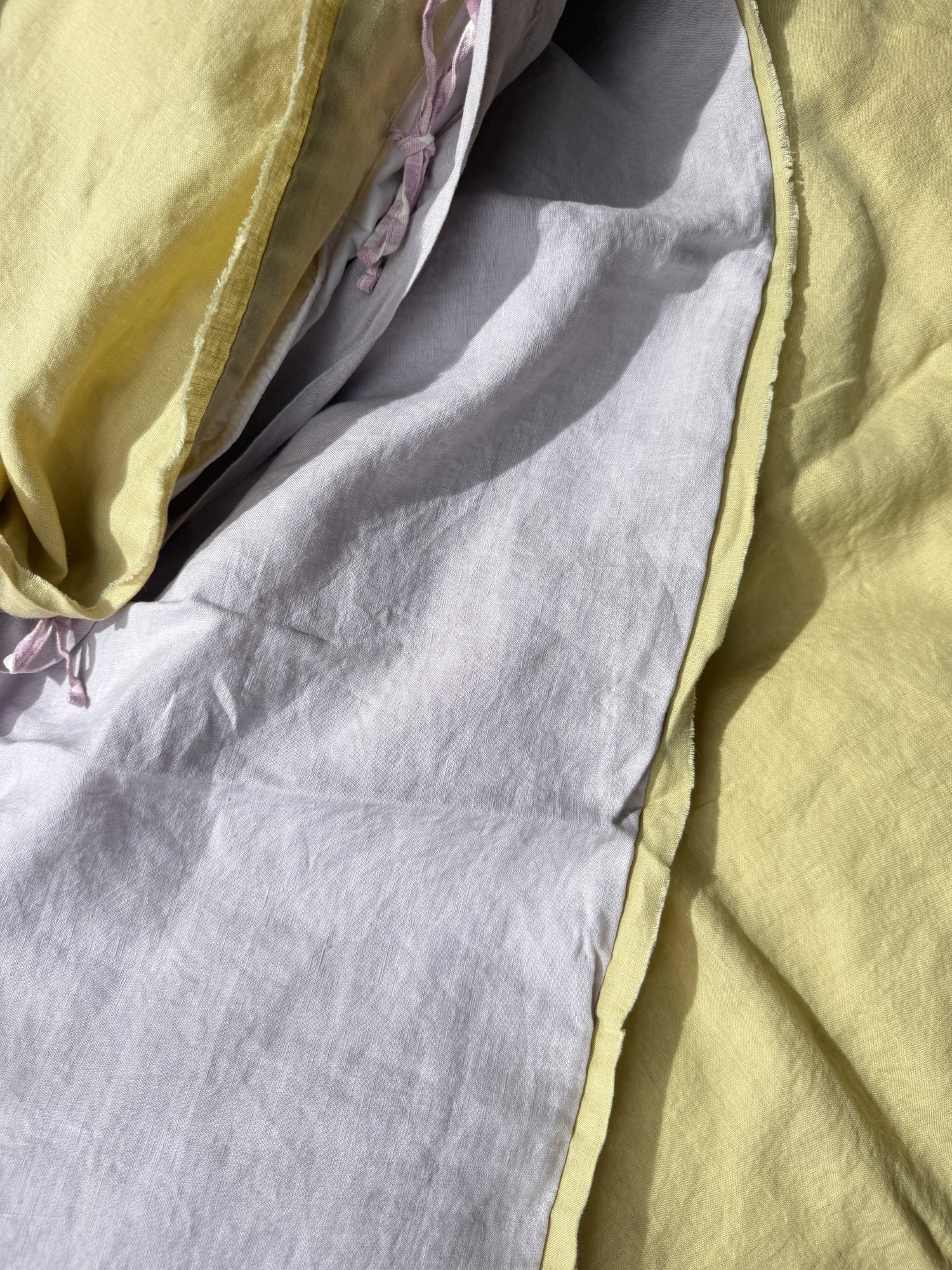Pure Linen Quilt Cover | Orchid and Honeydew