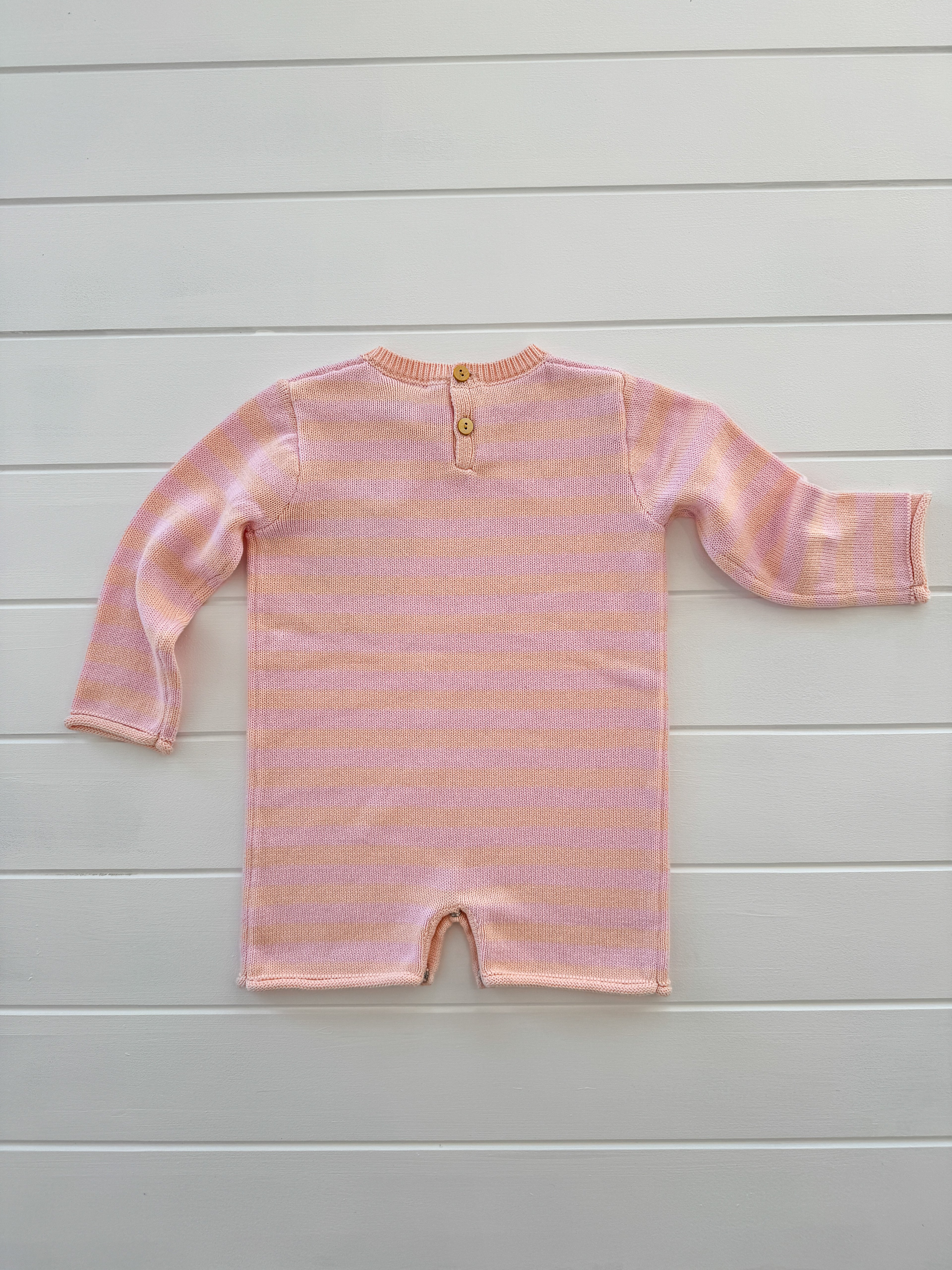 Staple Romper - pink and peach