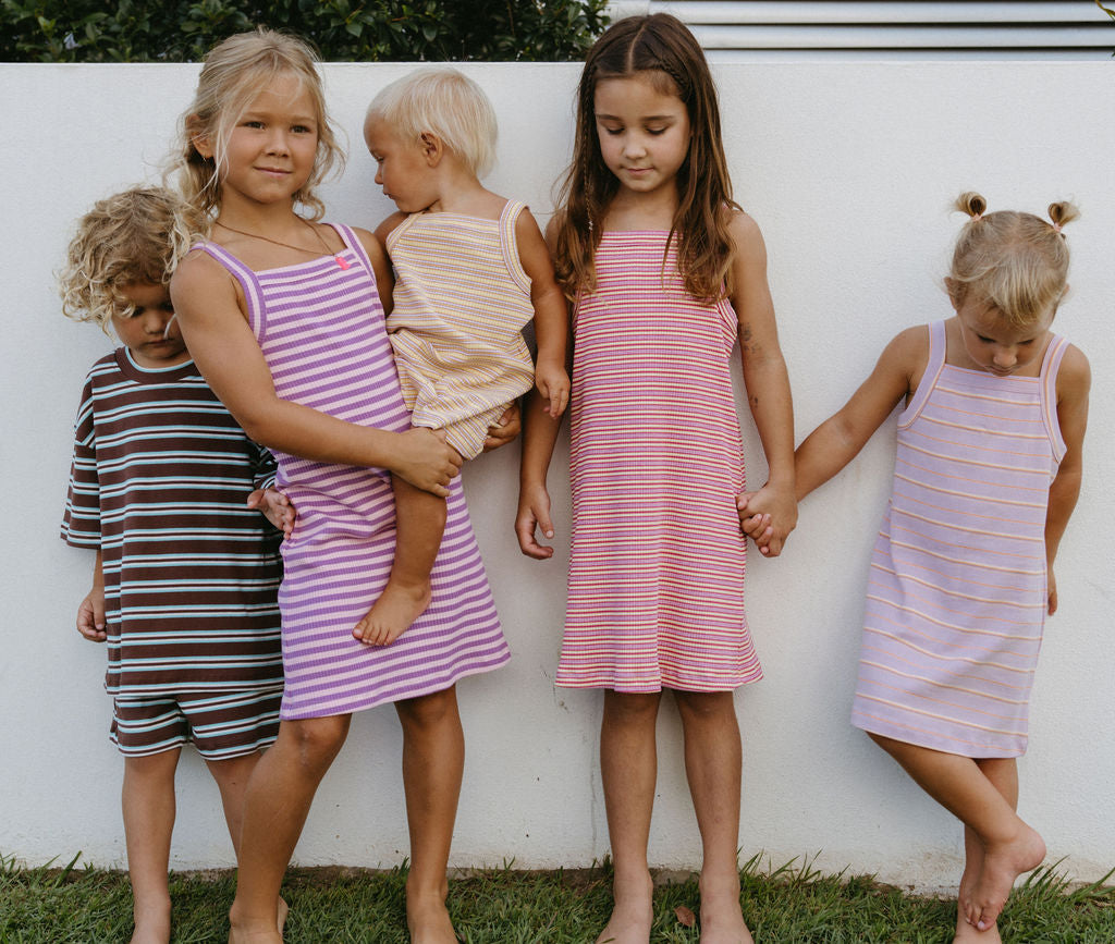 Bobbi Rib Dress - Twilight stripe