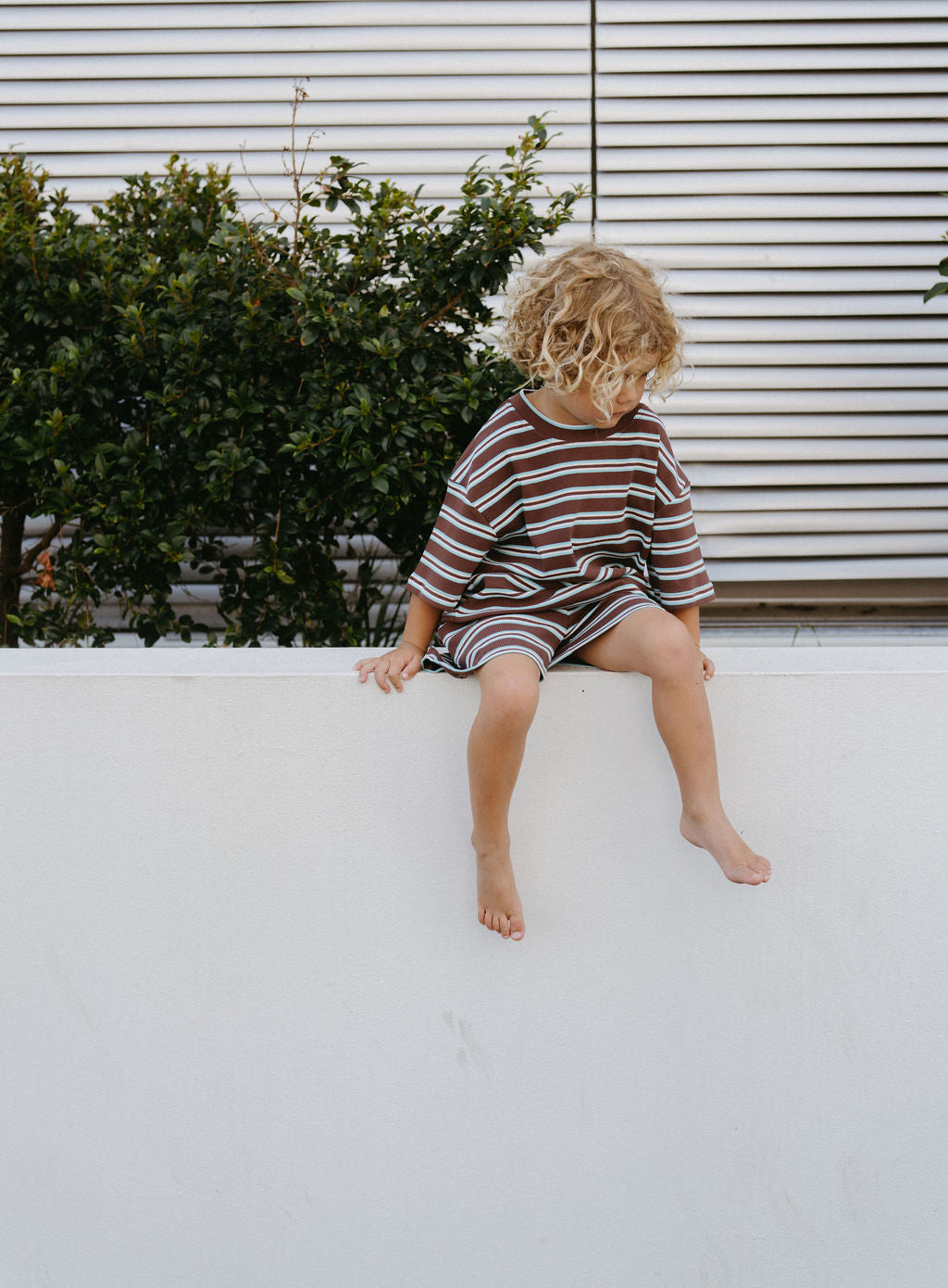 Basics Rib Set - Midnight tide stripe