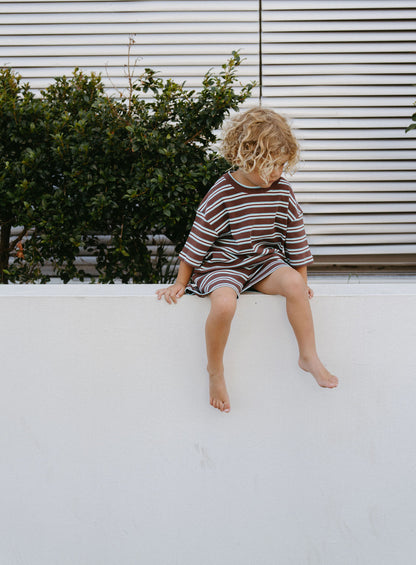 Basics Rib Set - Midnight tide stripe