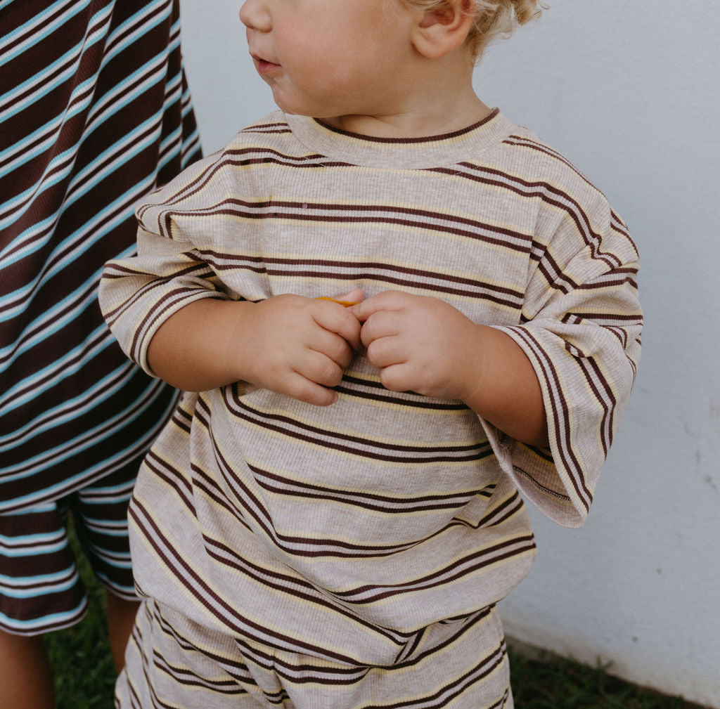 Basics Rib Set - Golden shore stripe