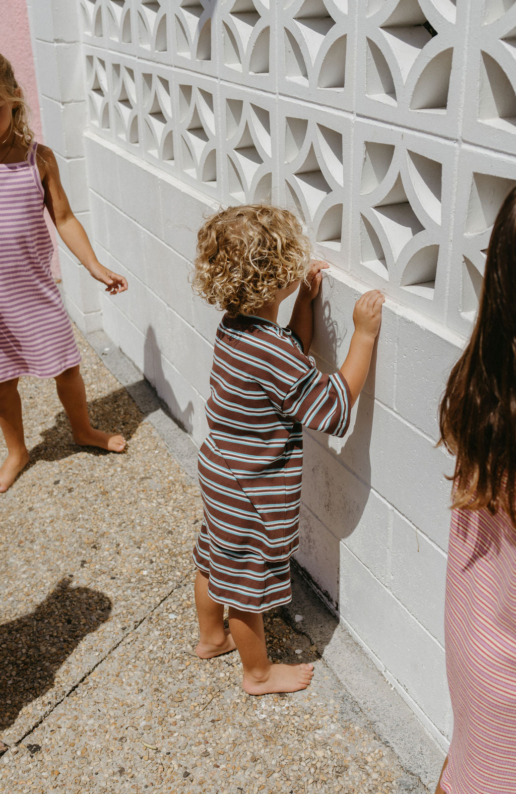 Basics Rib Set - Midnight tide stripe