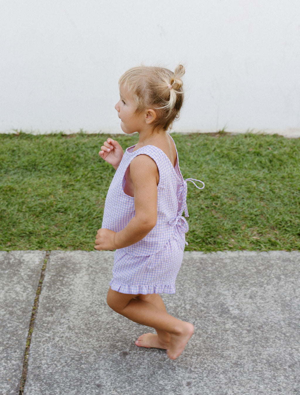 Daisy Set - Lilac gingham stripe