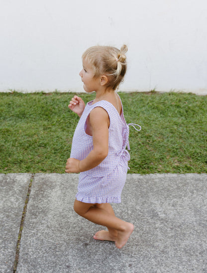 Daisy Set - Lilac gingham stripe