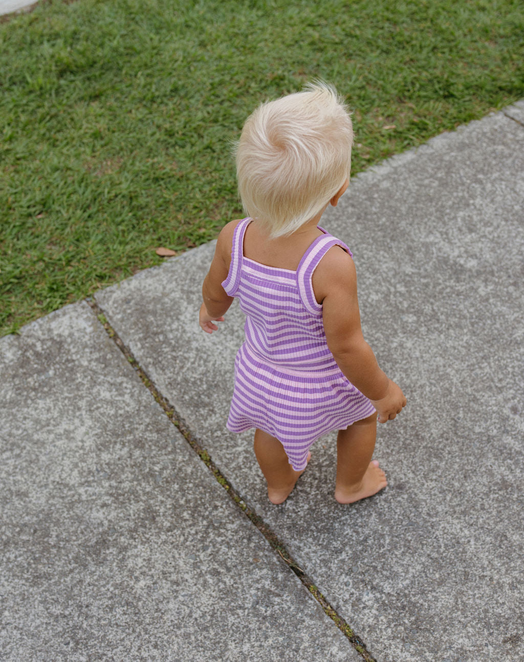 Cleo Rib Set - Orchid stripe