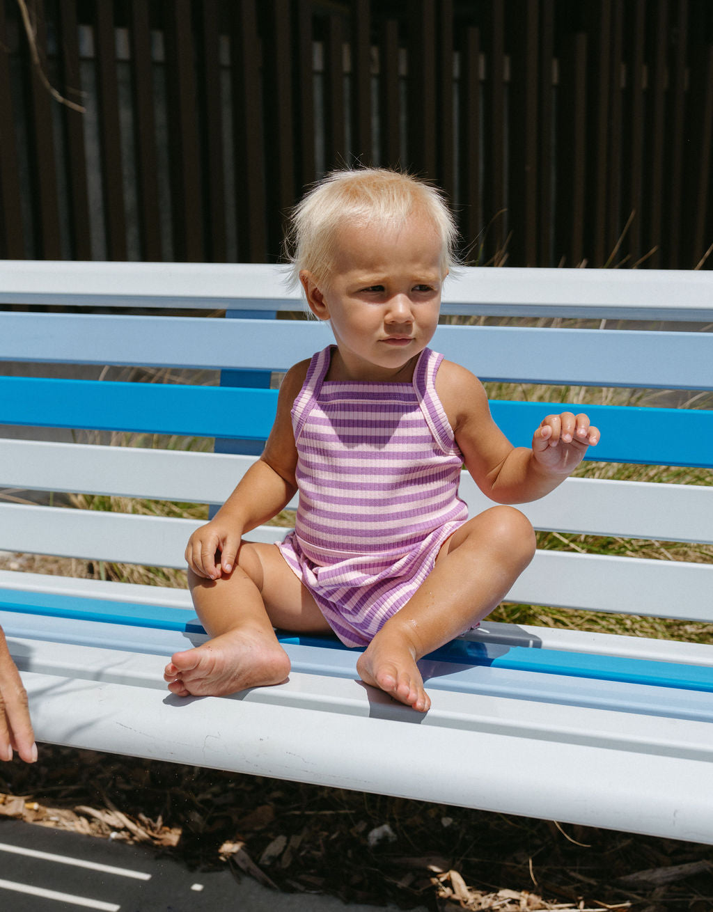 Cleo Rib Set - Orchid stripe