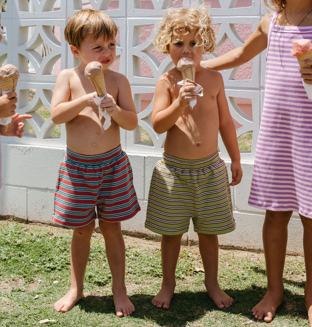 Rib Short - Bushland stripe