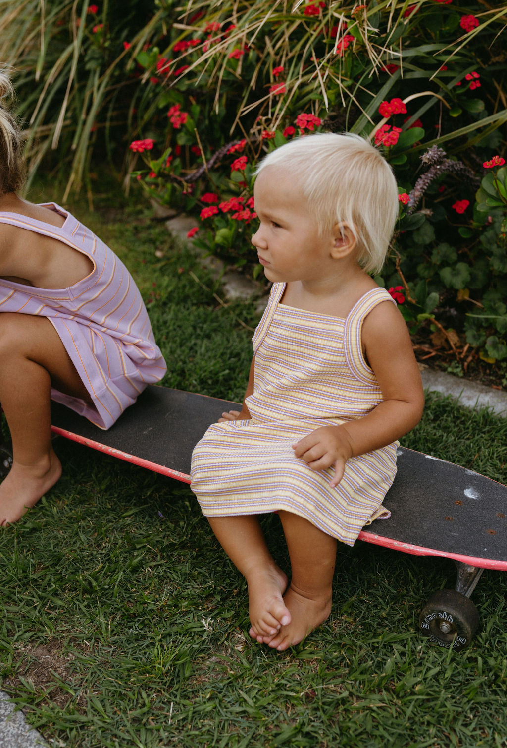 Bobbi Rib Dress - Lemonade stripe