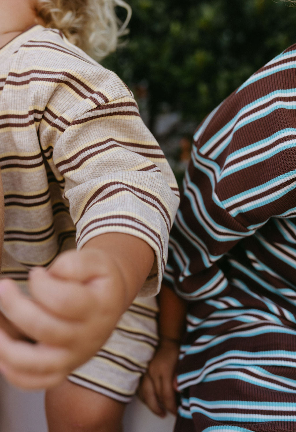 Basics Rib Set - Midnight tide stripe