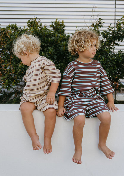 Basics Rib Set - Midnight tide stripe