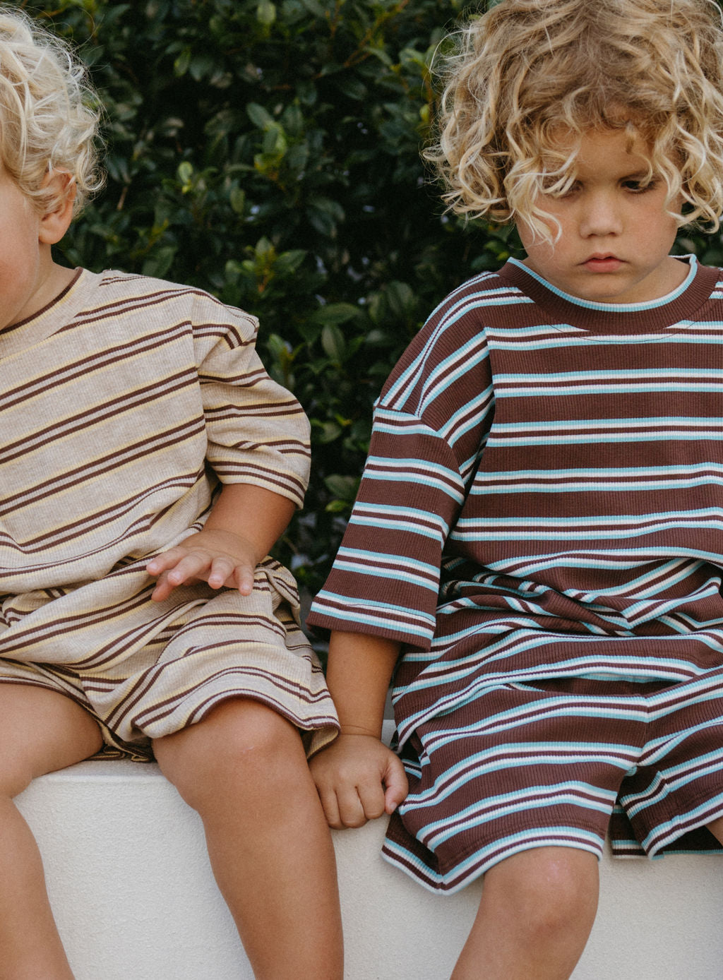 Basics Rib Set - Midnight tide stripe