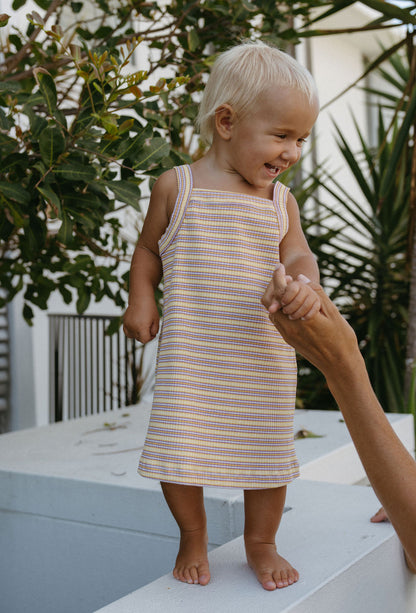Bobbi Rib Dress - Lemonade stripe